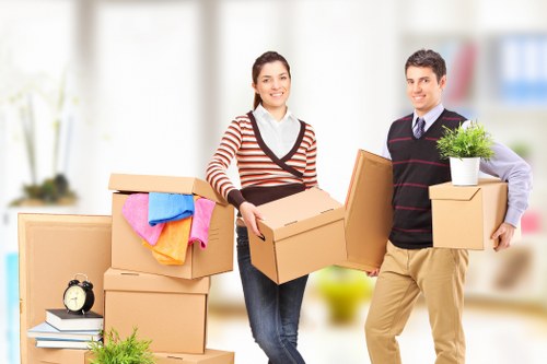 Secure storage unit with customer belongings inside